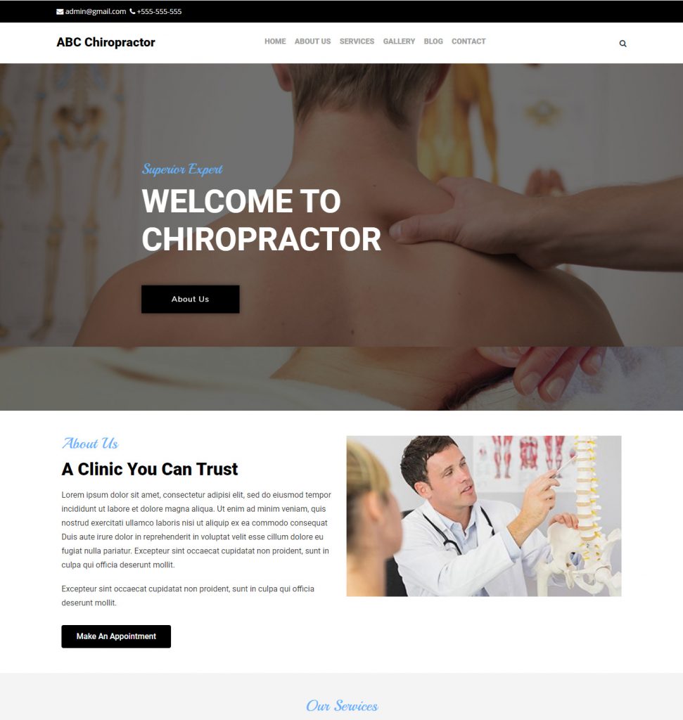 chiropractor website