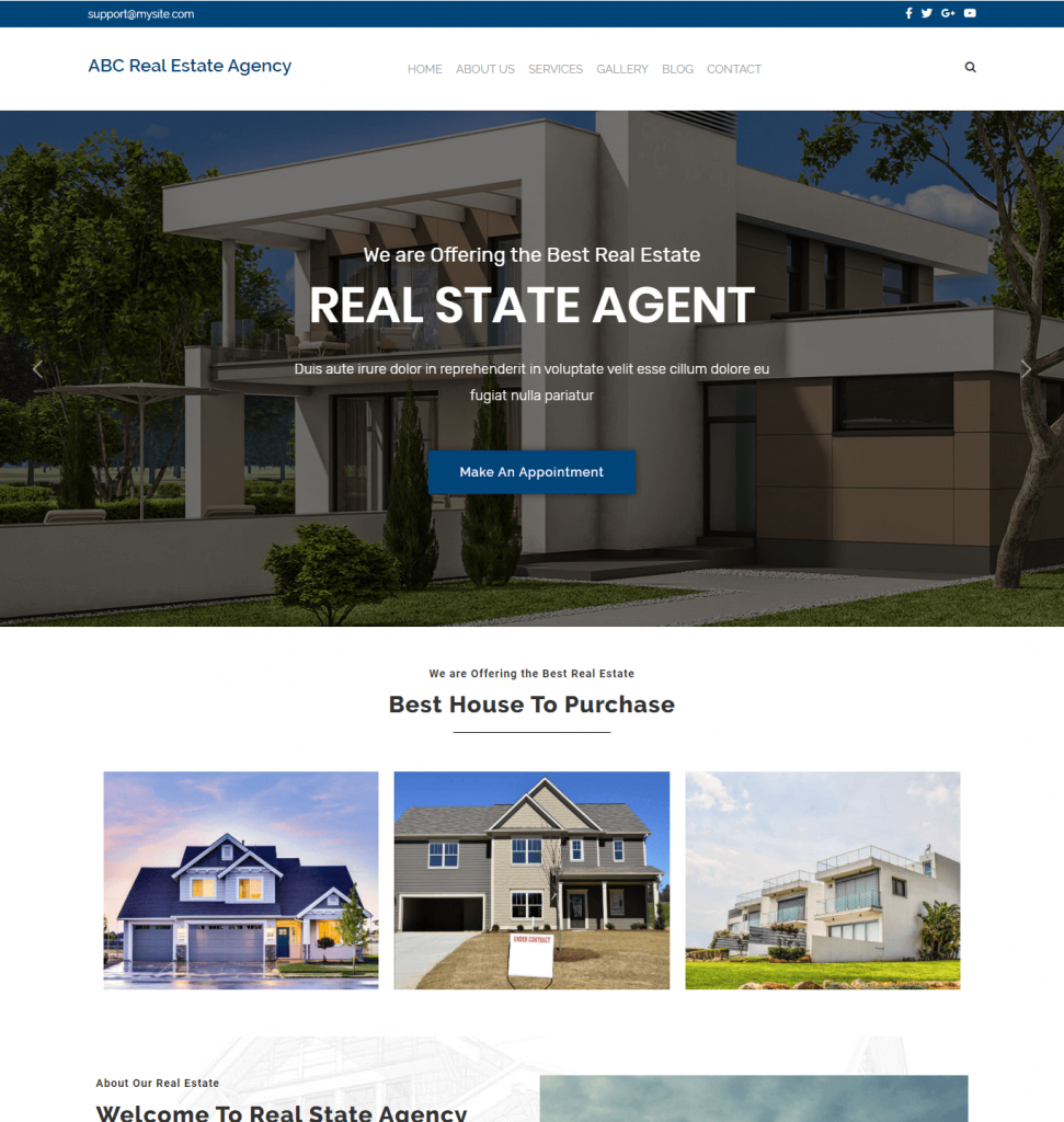 real estate agent website